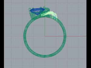 elegant ring with aquamarine 17 3D 打印模型