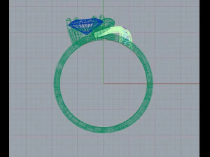 anel elegante com &aacute;gua marinha 17 Modelo de Impressão 3D