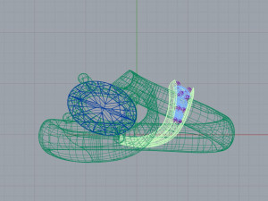 elegant ring with aquamarine 17 3D 打印模型