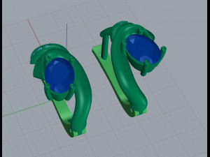 elegant earrings with aquamarin 3D 프린트 모델