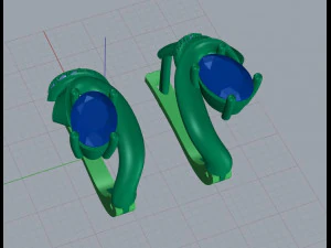 елегантні сережки з аквамарином 3D Принт Модель
