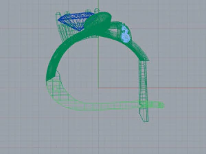 elegant earrings with aquamarin 3D Print Model