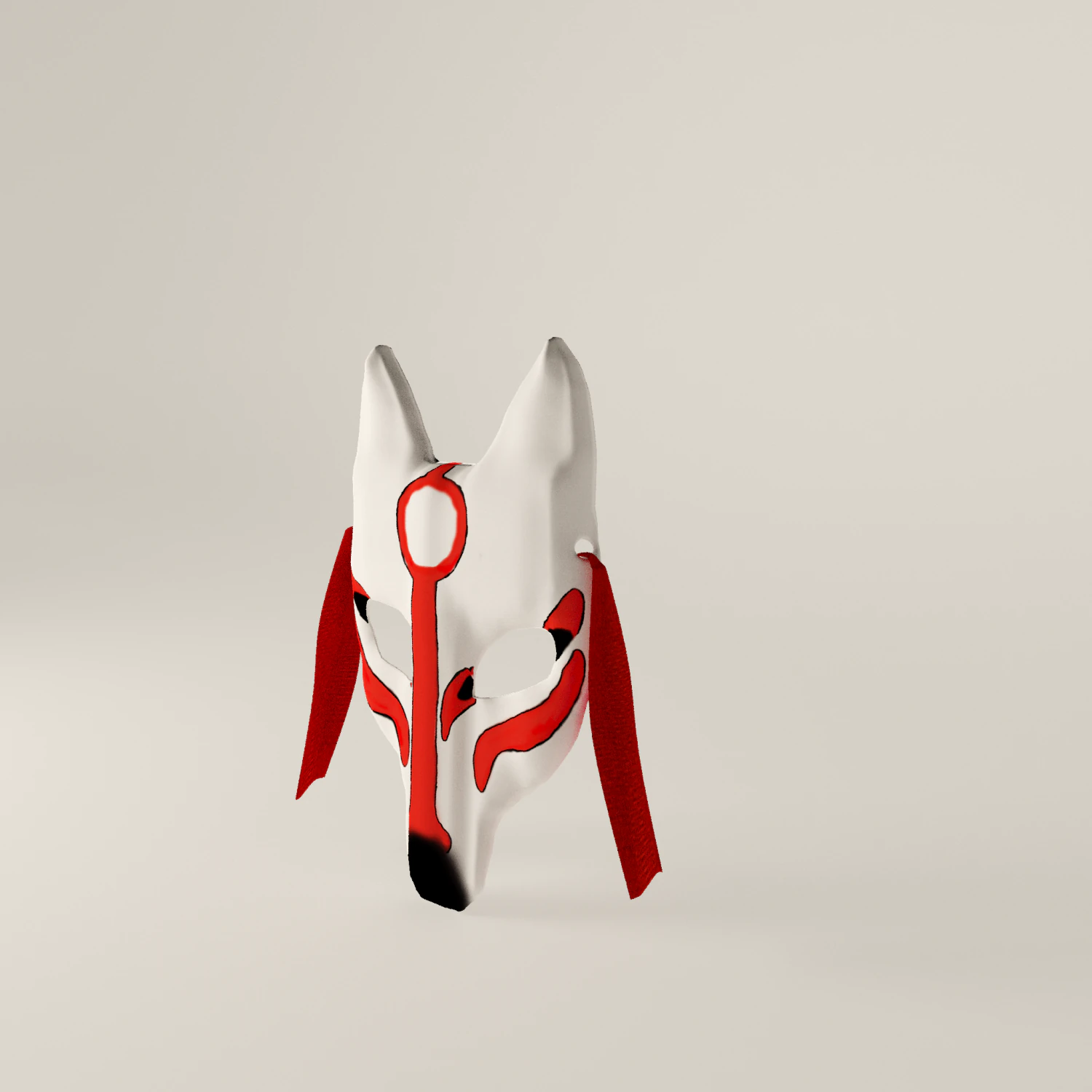 kitsune mask 3D Model .c4d .max .obj .3ds .fbx .stl .blend 