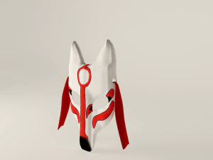 m&aacute;scara kitsune Modelo 3D