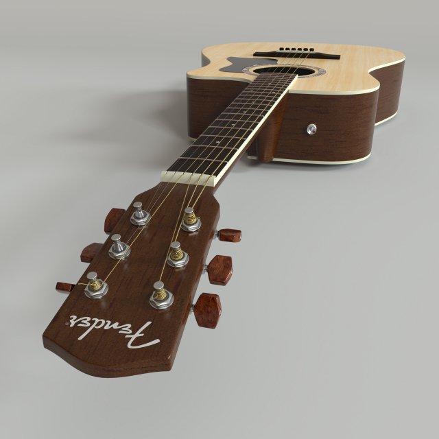 acoustic fender guitar Modèle 3D .c4d .max .obj .3ds .fbx .stl .blend 