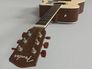 acoustic fender guitar 3D Model