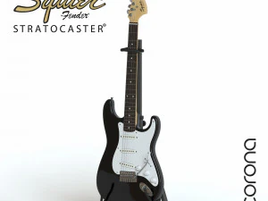 guitare électrique squier fender stratocaster Modèle 3D