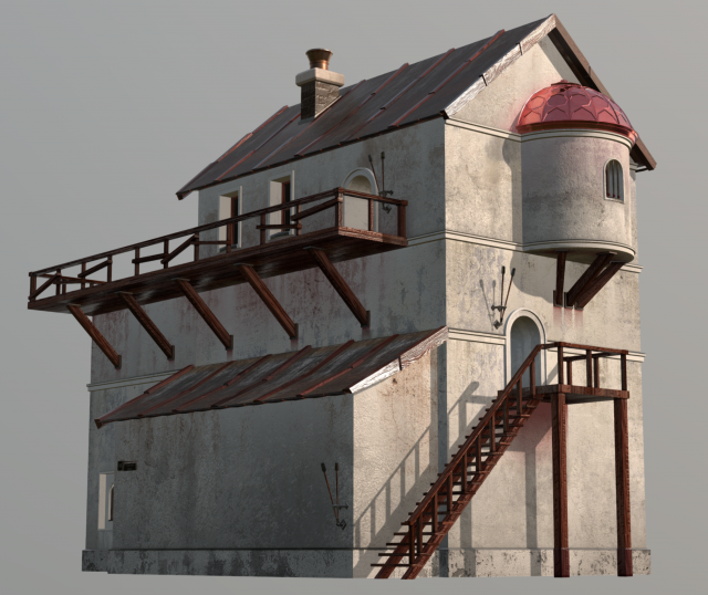 medieval fantasy house 10 3D Модель .c4d .max .obj .3ds .fbx .stl .blend 