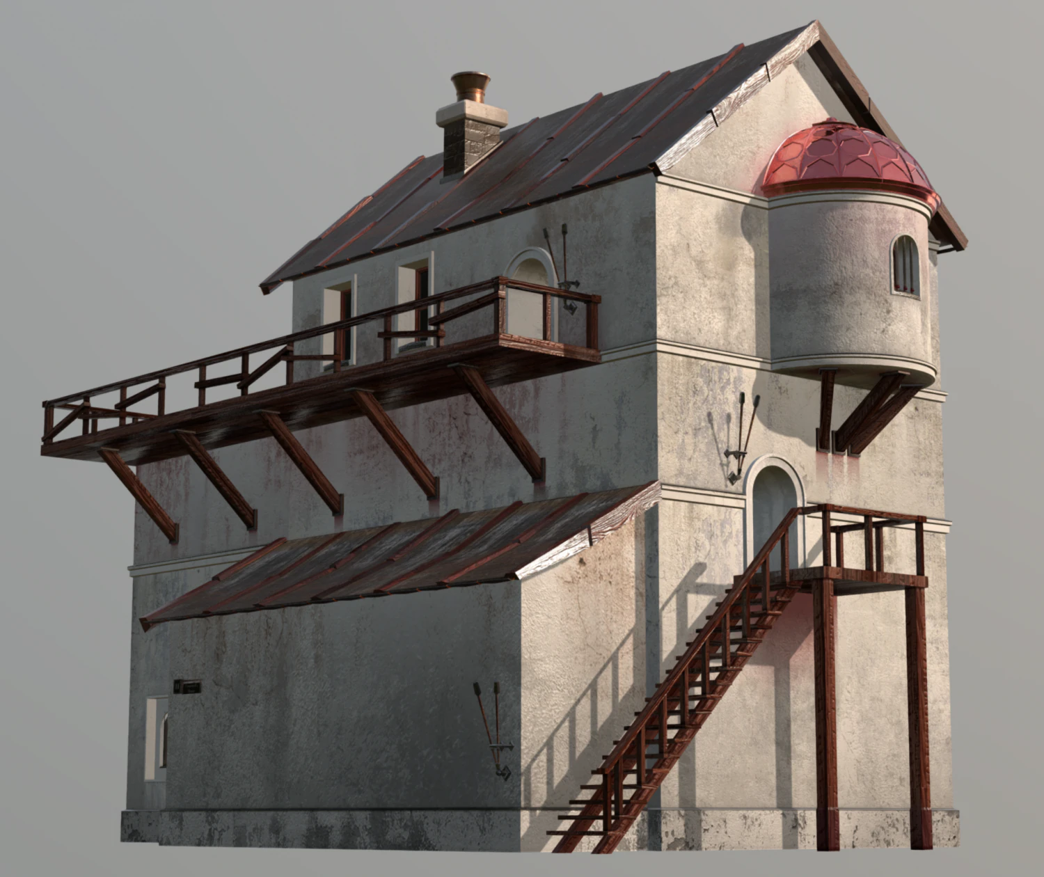 medieval fantasy house 10 3D Model .c4d .max .obj .3ds .fbx .stl .blend