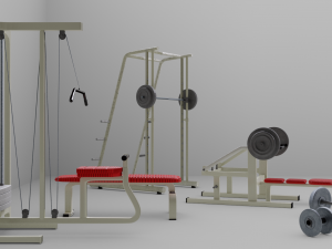 a selection of different s for interior visualization interior design gym studio 3D Model