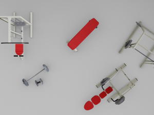 a selection of different s for interior visualization interior design gym studio 3D Model