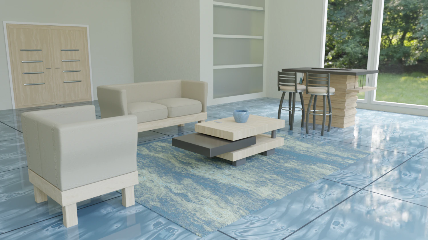 semi realistic living room collection - 4k textures 3D Model .c4d .max .obj .3ds .fbx .stl .blend 