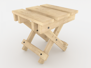 wooden folding chair Model 3D