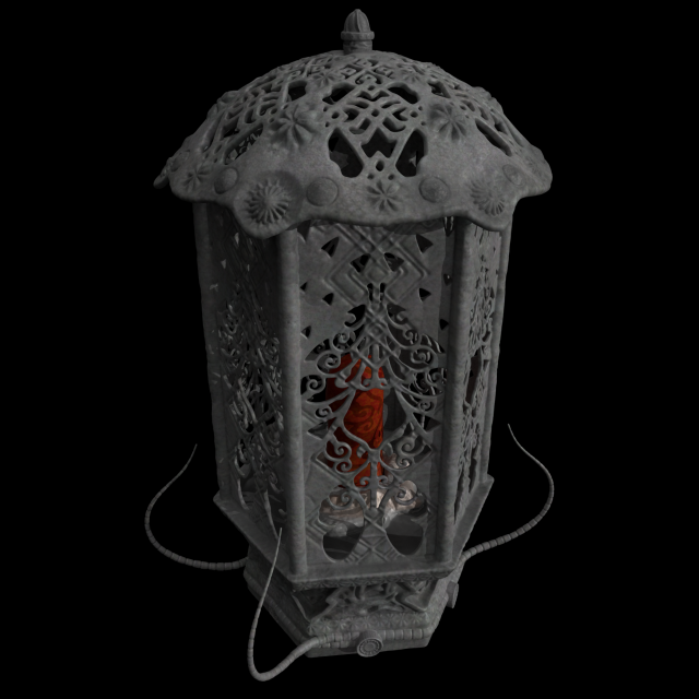 lantern with candle 3D Model .c4d .max .obj .3ds .fbx .stl .blend 