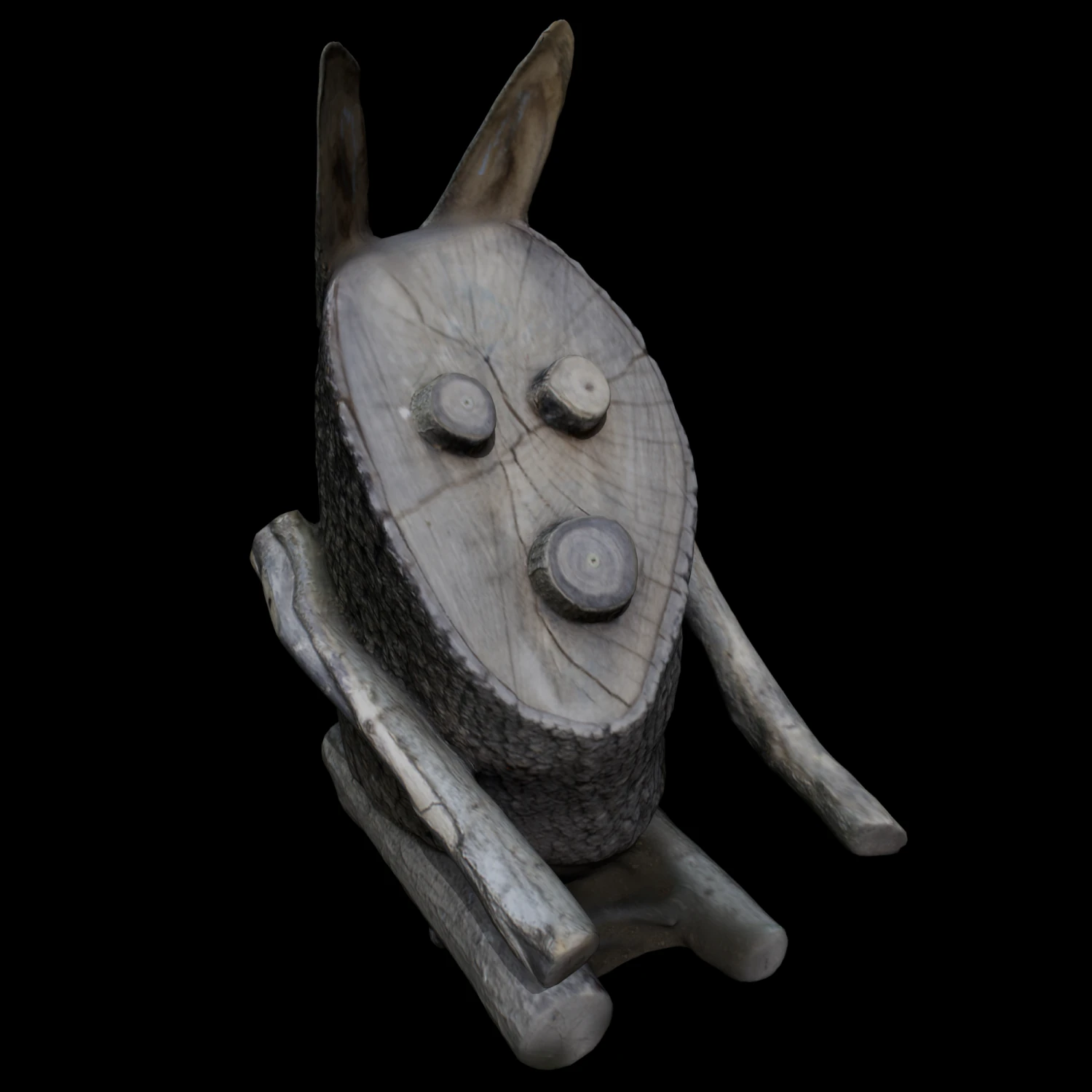 wooden rabbit 3D Model .c4d .max .obj .3ds .fbx .stl .blend 
