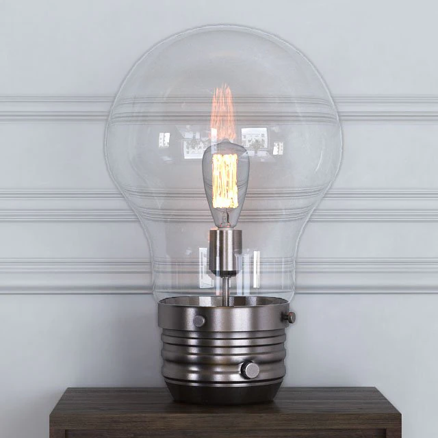 edison table lamp with globe shade 3D Model .c4d .max .obj .3ds .fbx .stl .blend 