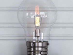 lampu meja edison dengan kap lampu globe Model 3D