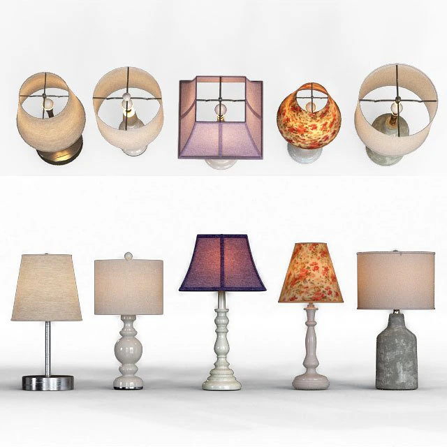 table lamp set 3D Model .c4d .max .obj .3ds .fbx .stl .blend 