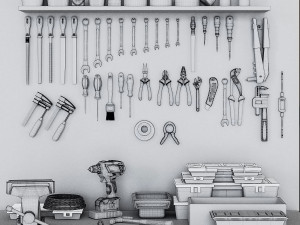 garage tools set 1 Modelo 3D