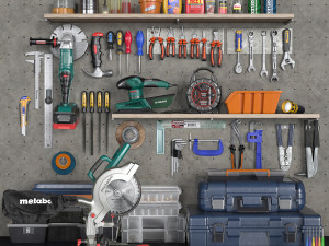 garage tools set 2 3D Model