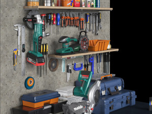 garage tools set 2 3D Модель