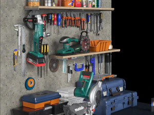 garage tools set 2 3D Model