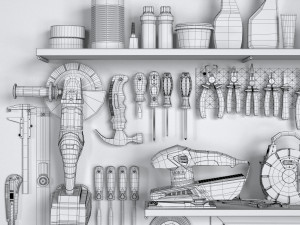 garage tools set 2 3D Модель