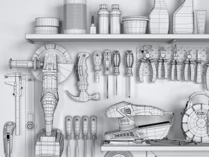 garage tools set 2 3D Model