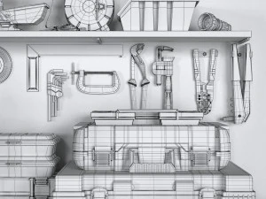 garage tools set 2 3D Model