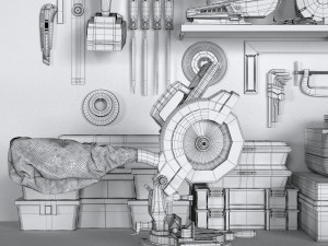 garage tools set 2 3D Модель