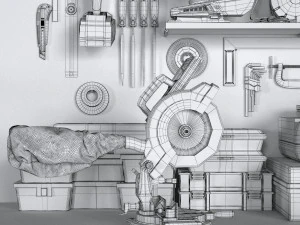 garage tools set 2 3D Model