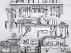 garage tools set 2 3D Модель