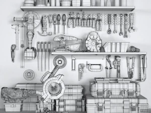 garage tools set 2 3D Model