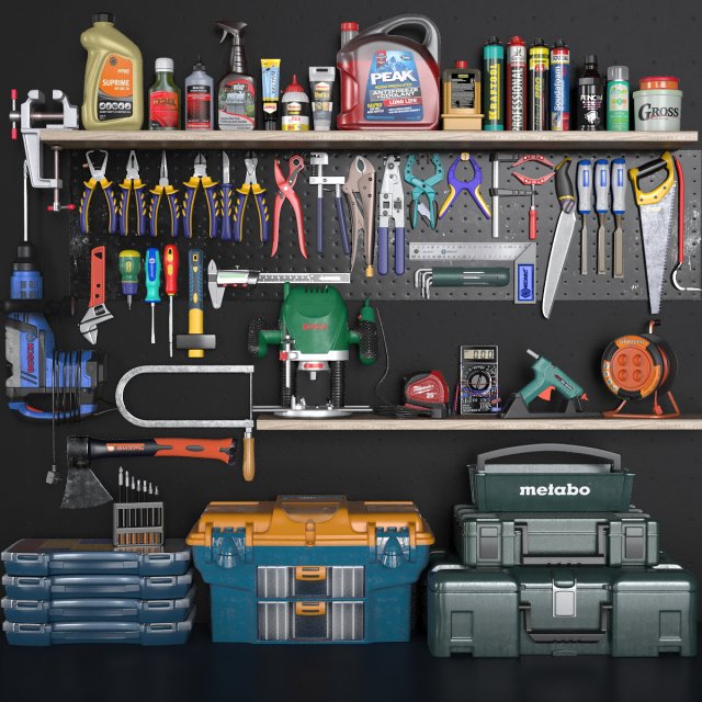 Garage tools set shop