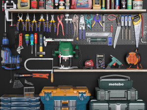 garage tools set 3 3D Model