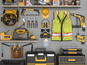 garage tools set 4 3D Model