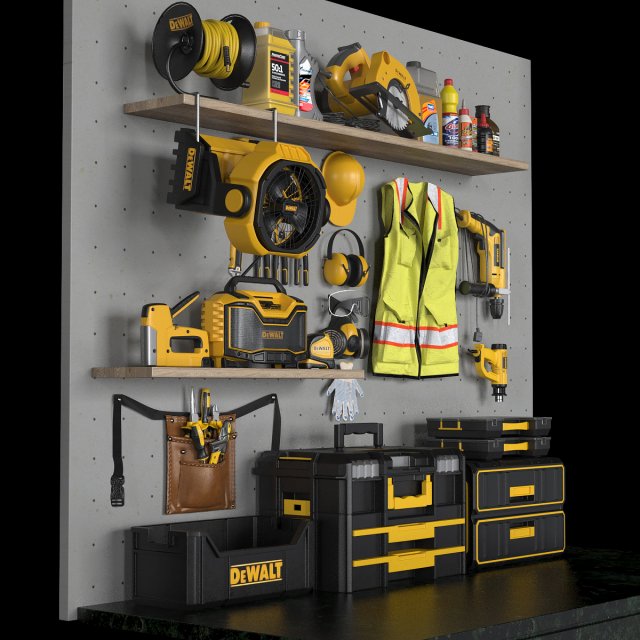 garage tools set 4 3D in 3DExport