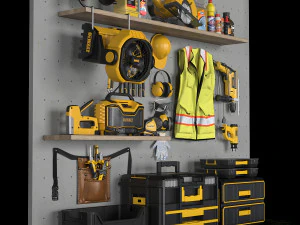 garage tools set 4 3D Model