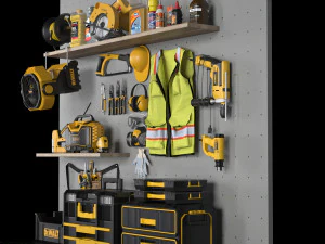 garage tools set 4 3D Model