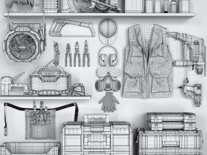 garage tools set 4 Modello 3D