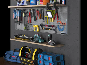 garage tools set 5 3D Model