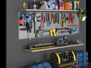 garage tools set 5 3D Model