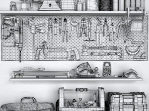 garage tools set 5 3D Model