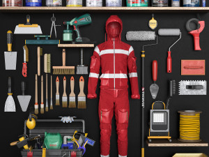 garage tools set 6 3D Model