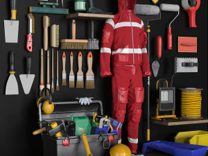 garage tools set 6 Modello 3D