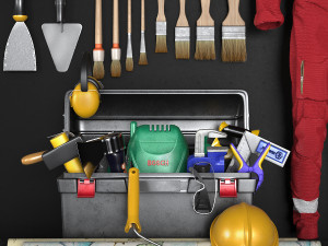 garage tools set 6 Modello 3D