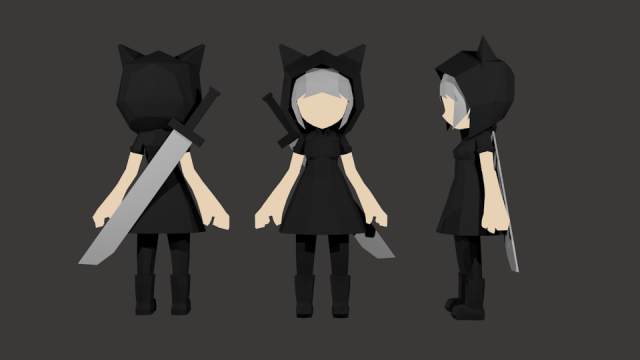 girl with a sword Modello 3D .c4d .max .obj .3ds .fbx .stl .blend 
