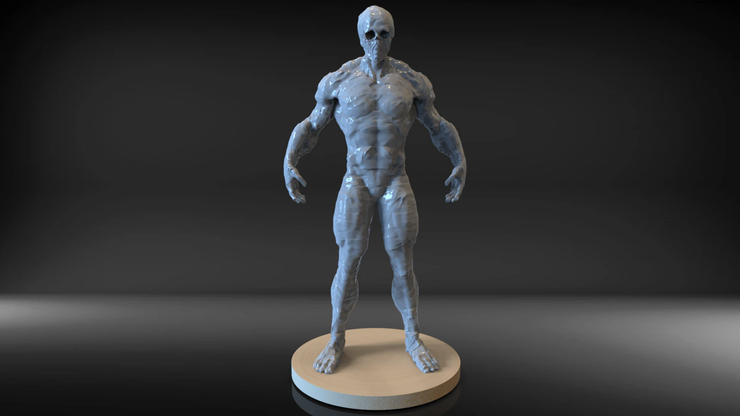 villain polygon digital sculpture 3D Model .c4d .max .obj .3ds .fbx .stl .blend
