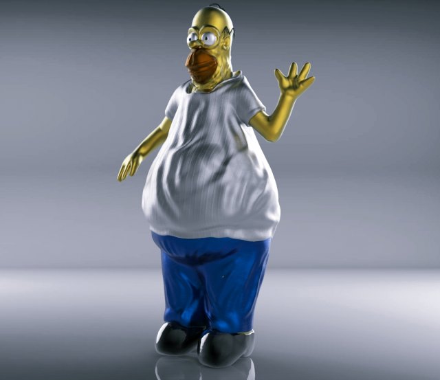 homer simpsons model 3d 3D 模型 .c4d .max .obj .3ds .fbx .stl .blend 