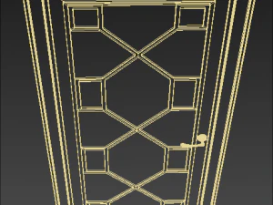 porta branca de madeira cl&aacute;ssica interior Modelo 3D